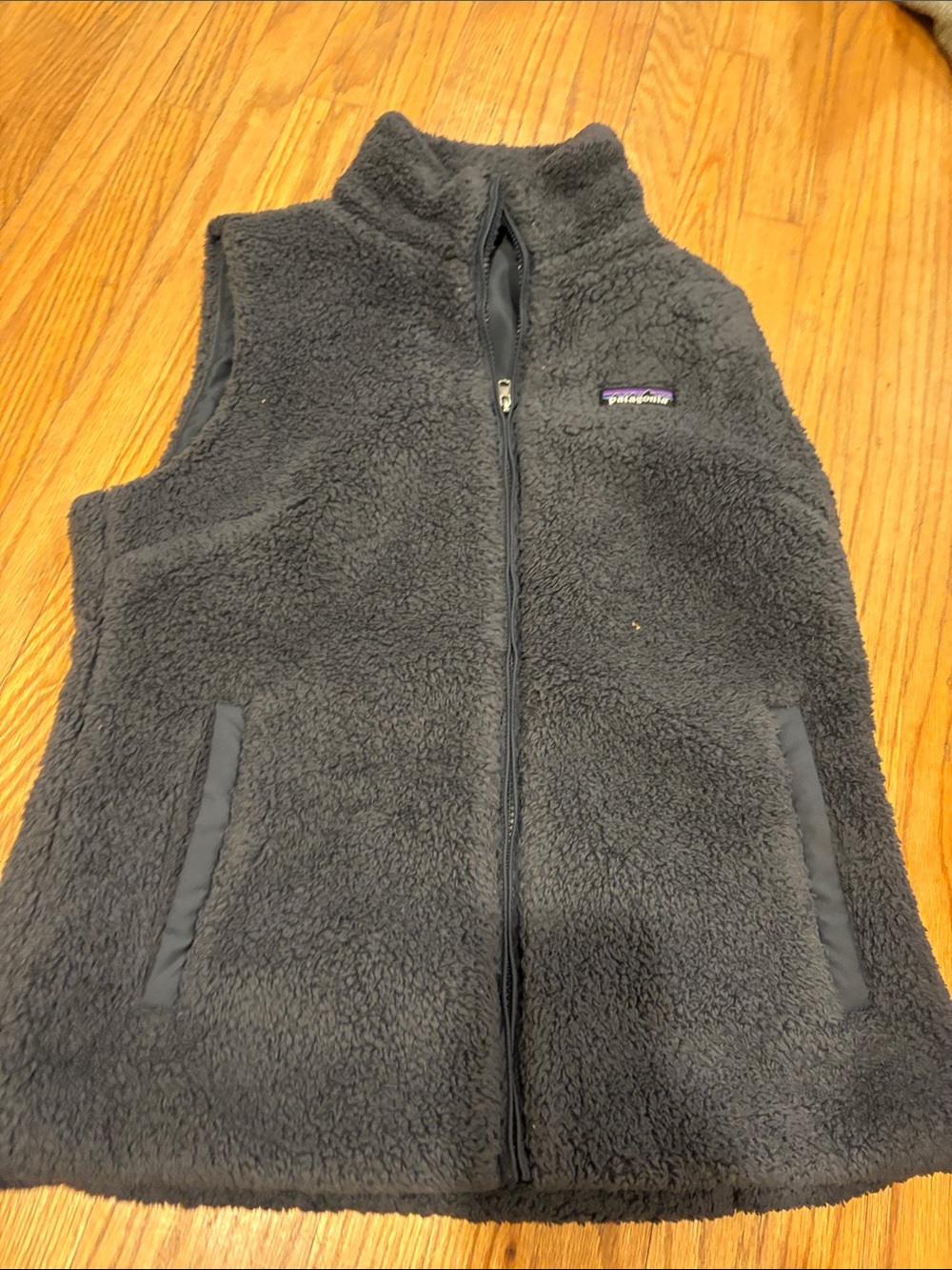 Patagonia Los Gatos Fleece Vest Womens Large Grey Excellent Full Zip High Pile
